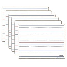 Dowling Magnets® Double-sided Magnetic Dry-Erase Board, Line-Ruled/Blank, Pack of 6