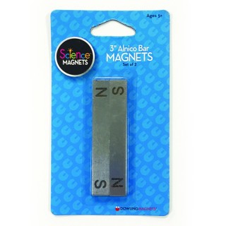 Dowling Magnets® Alnico Bar Magnets, 3", N/S Stamped, Pack of 2