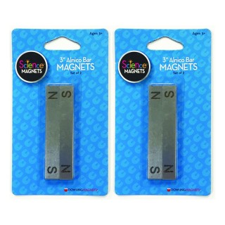 Dowling Magnets® Alnico Bar Magnets, 3", N/S Stamped, 2 Per Pack, 2 Packs
