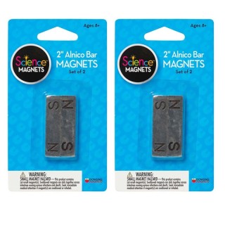 Dowling Magnets® Alnico Bar Magnets, 2", N/S Stamped, Pack of 2, 2 Packs