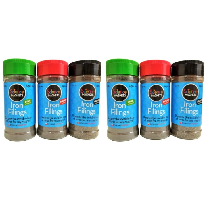 Dowling Magnets® Two Iron Filings Variety Packs, 6 Jars Total