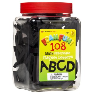 Dowling Magnets® Foam Fun!™ Uppercase Black Magnetic Letters, 108 Pieces