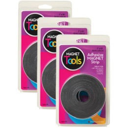 Dowling Magnets® Magnet Strip with Adhesive, 1" x 10', 3 Rolls