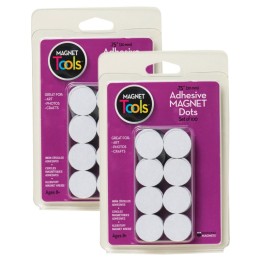 Dowling Magnets® Adhesive Magnet Dots, 3/4" Diameter, 100 Per Pack, 2 Packs