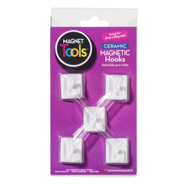 Dowling Magnets® Ceramic Ceiling Hooks, Pack of 5