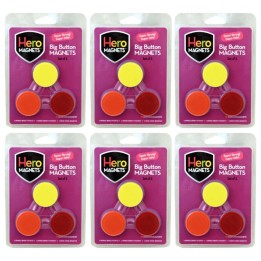 Dowling Magnets® Hero Magnets: Big Button Magnets, 3 Per Pack, 6 Packs
