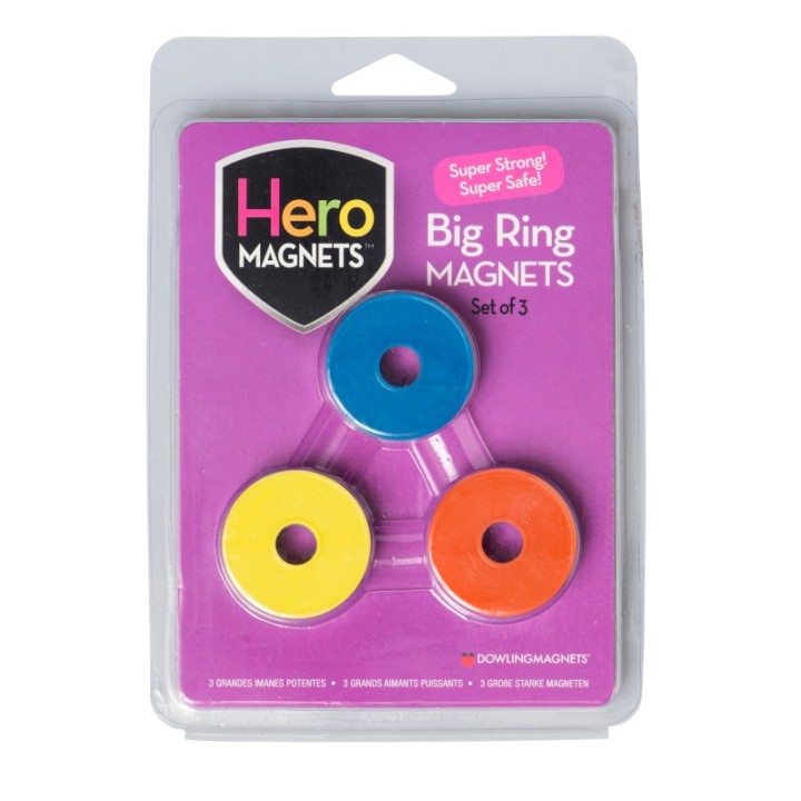 Dowling Magnets® Hero Magnets: Big Ring Magnets, Set of 3