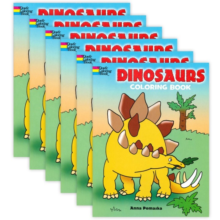 Dover Coloring Book Dinosaurs Coloring Book, Pack of 6