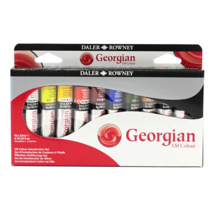 Daler-Rowney Georgian Oil Paint Introduction Set, Assorted Colors, 22ml, 10 Pieces