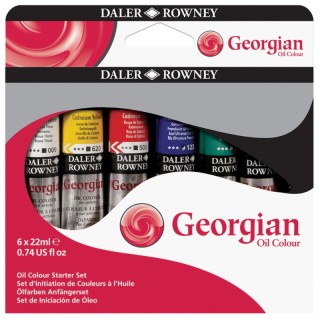 Daler-Rowney Georgian Oil Paint Starter Set, Assorted Colors, 22ml, 6 Pieces