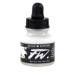 Daler-Rowney FW Acrylic Ink, White, 29.5ml, 1 Count