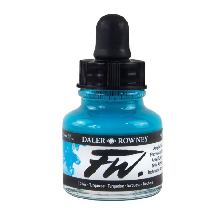 Daler-Rowney FW Acrylic Ink, Turquoise, 29.5ml, 1 Count