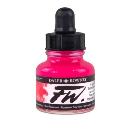 Daler-Rowney FW Acrylic Ink, Fluorescent Pink, 29.5ml, 1 Count