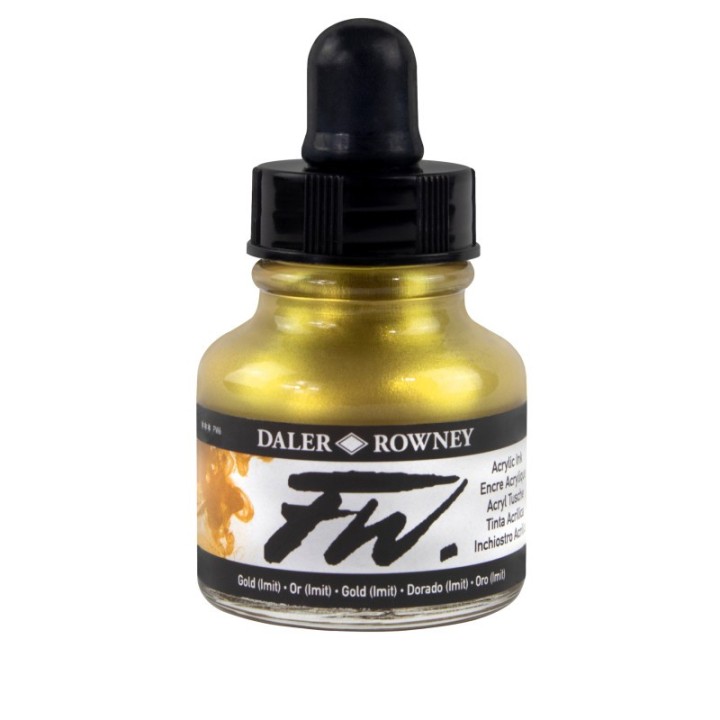 Daler-Rowney FW Acrylic Ink, Gold Imitation, 29.5ml, 1 Count