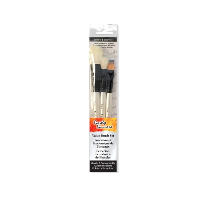 Daler-Rowney Simply Simmons Mop Brush Set, 3 Pieces