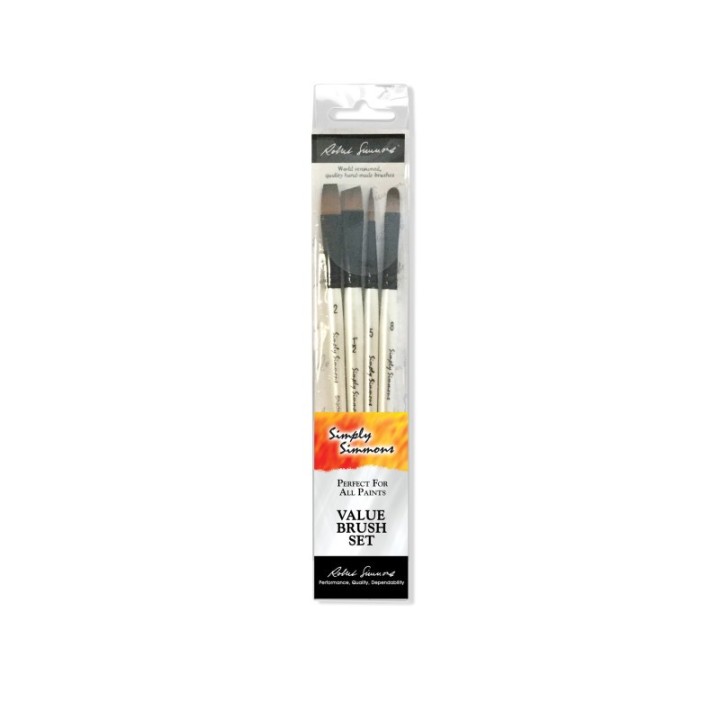 Daler-Rowney Simply Simmons Work Horse Brush Set, 4 Pieces