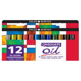 Daler-Rowney Graduate Oil Paint Set, Assorted Colors, 22ml, 12 Pieces