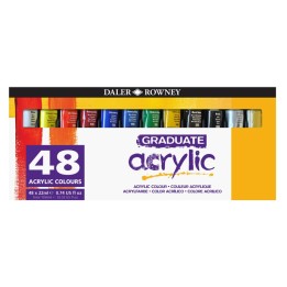 Daler-Rowney Graduate Acrylic Paint Set, Assorted Colors, 22ml, 48 Pieces