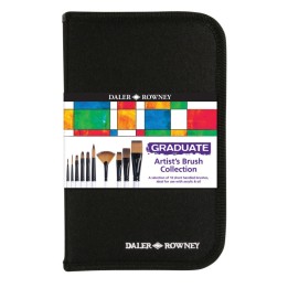 Daler-Rowney Graduate Artist's Brush Set with Zip Case, Synthetic, 10 Pieces