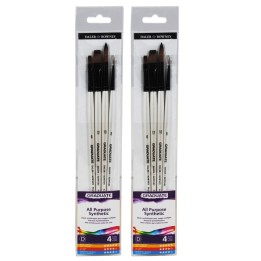 Daler-Rowney Graduate All Purpose Brush Set, Synthetic, 4 Pieces Per Set, 2 Sets