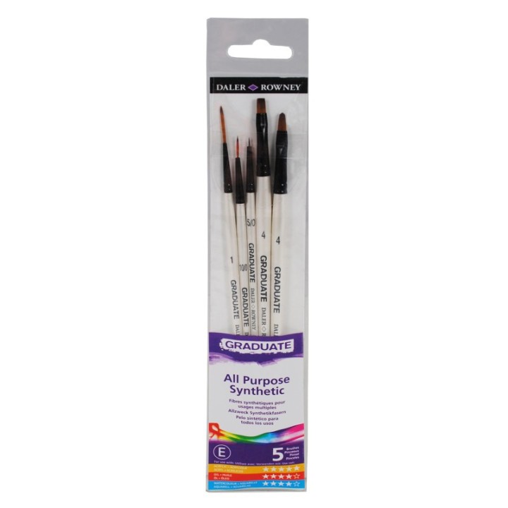 Daler-Rowney Graduate Detail Brush Set, Synthetic, 5 Pieces