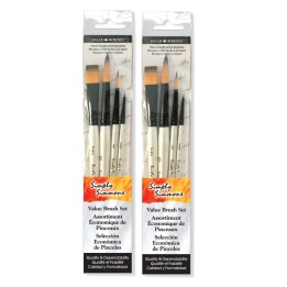 Daler-Rowney Simply Simmons Watercolor Brush Set, Synthetic, 4 Pieces Per Set, 2 Sets