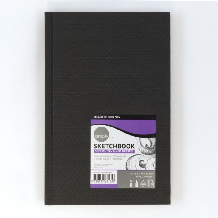Daler-Rowney Simply... Sketchbook, Soft White, 80 Sheet, 5.5x8.5 inch, 1 Count