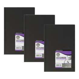 Daler-Rowney Simply... Sketchbook, Soft White, 80 Sheet, 5.5x8.5 inch, Pack of 3