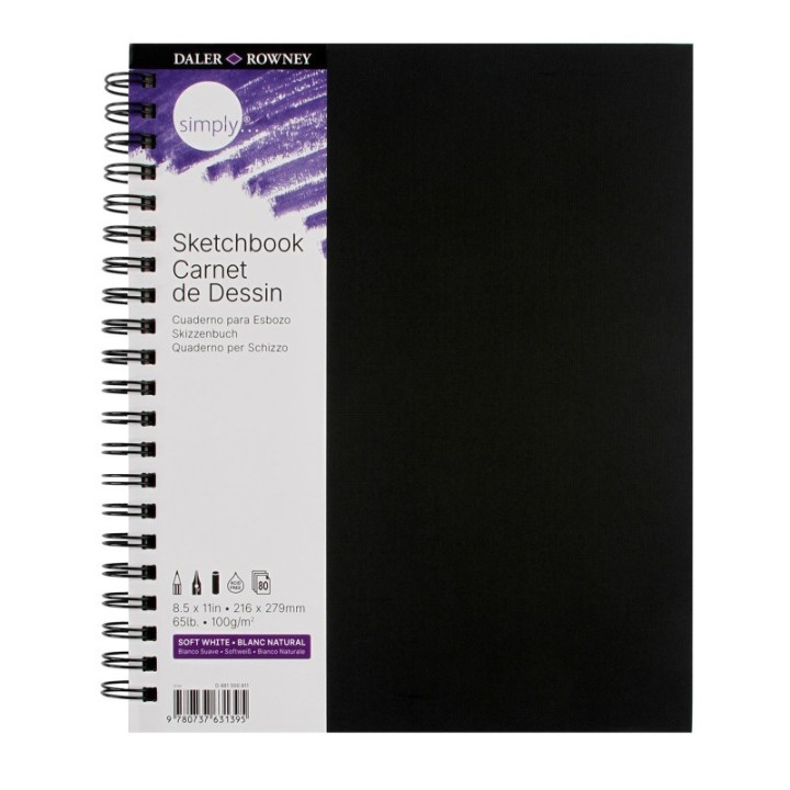 Daler-Rowney Simply... Sketchbook, Soft White, 80 Sheet, 8.5x11 inch, 1 Count