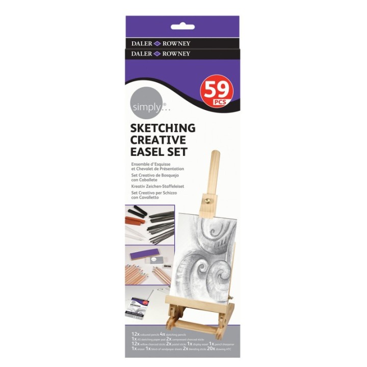 Daler-Rowney Simply... Sketching Creative Easel Set, 39 Pieces
