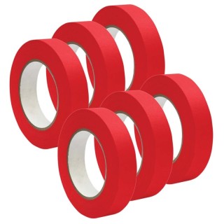 DSS Distributing Premium Grade Masking Tape, 1" x 55 yards, Red, 6 Rolls