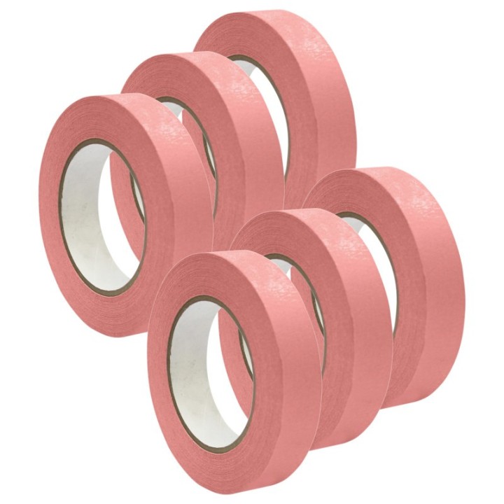 DSS Distributing Premium Grade Masking Tape, 1" x 55 yds, Pink, 6 Rolls