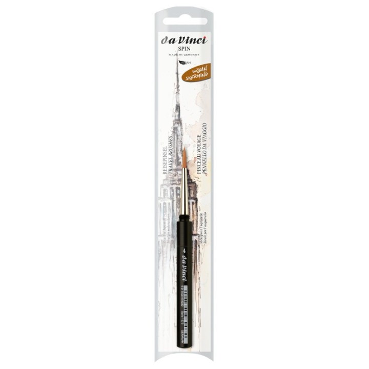 da Vinci COSMOTOP-SPIN Pocket Travel Brush, Synthetic, Watercolor, Round, Series 1573, Size 4