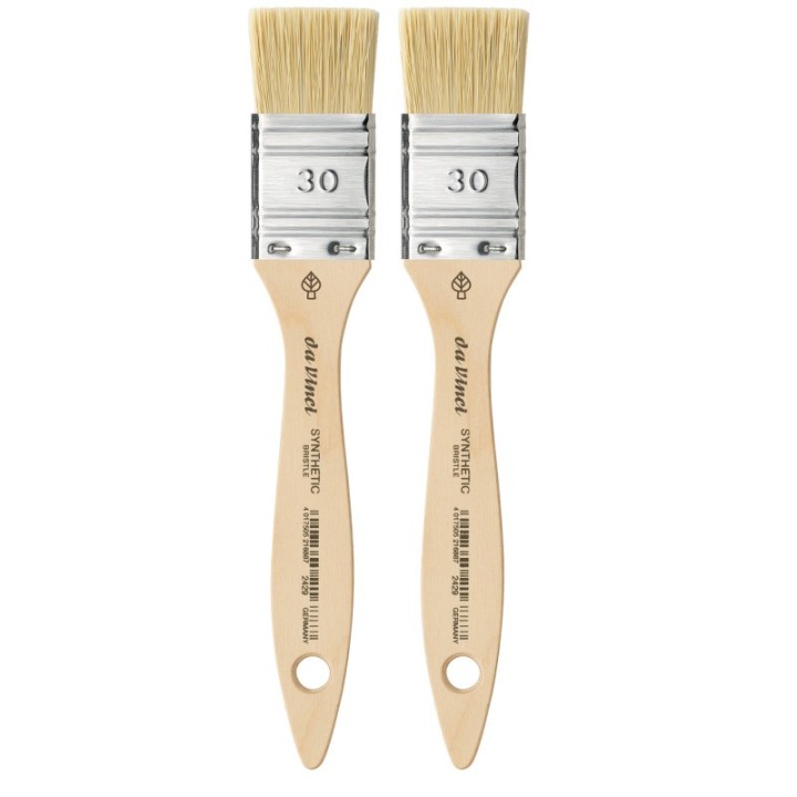 da Vinci SYNTHETIC Mottler Brush, Natural Hog, Acrylic & Oil, Flat, Series 2429, Size 30, Pack of 2