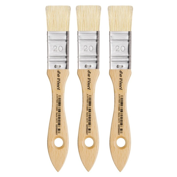 da Vinci MAESTRO2 Mottler Brush, Natural Bristle, Acrylic & Oil, Flat, Series 2475, Size 20, Pack of 3