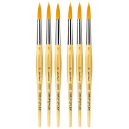 da Vinci JUNIOR Synthetics Student Brush, Synthetic, Tempera, Round, Series 303, Size 1, Pack of 6