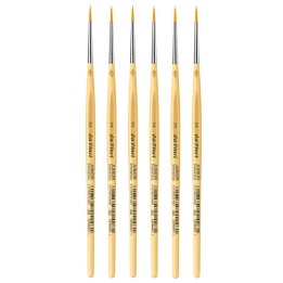 da Vinci JUNIOR Synthetics Student Brush, Synthetic, Tempera, Round, Series 303, Size 2, Pack of 6