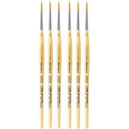 da Vinci JUNIOR Synthetics Student Brush, Synthetic, Tempera, Round, Series 303, Size 3, Pack of 6