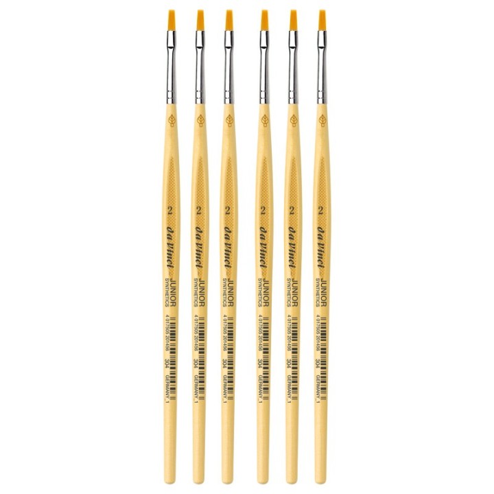 da Vinci JUNIOR Synthetics Student Brush, Synthetic, Tempera, Round, Series 304, Size 2, Pack of 6