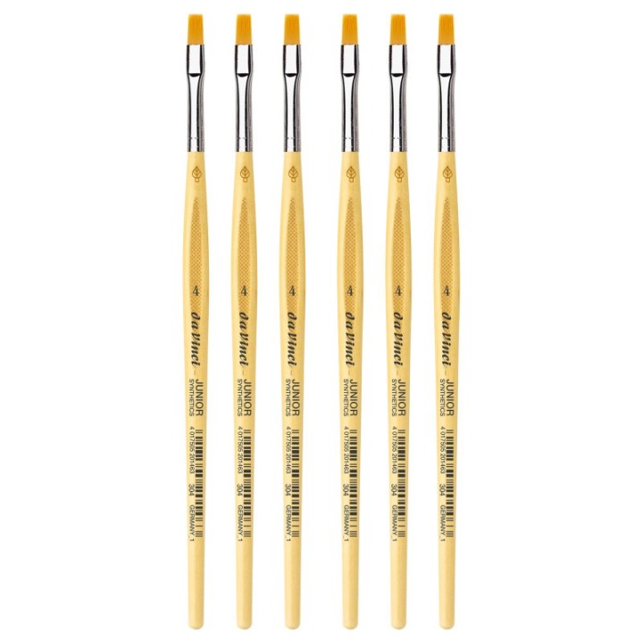 da Vinci JUNIOR Synthetics Student Brush, Synthetic, Tempera, Round, Series 304, Size 4, Pack of 6