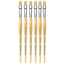 da Vinci JUNIOR BORSTE Synthetic Student Brush, Synthetic, Tempera, Flat, Series 329, Size 10, Pack of 6