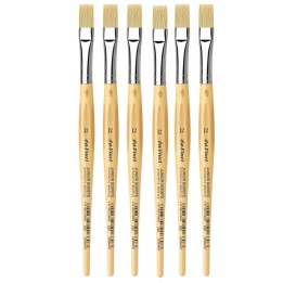 da Vinci JUNIOR BORSTE Synthetic Student Brush, Synthetic, Tempera, Flat, Series 329, Size 12, Pack of 6