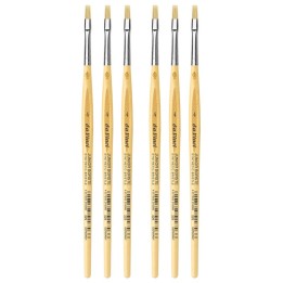 da Vinci JUNIOR BORSTE Synthetic Student Brush, Synthetic, Tempera, Flat, Series 329, Size 4, Pack of 6