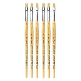 da Vinci JUNIOR BORSTE Synthetic Student Brush, Synthetic, Tempera, Flat, Series 329, Size 6, Pack of 6