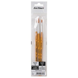 da Vinci UNIVERSAL School Brushes, Synthetic, All Paint Types, Assorted, 3 Brush Set