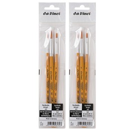 da Vinci UNIVERSAL School Brushes, Synthetic, All Paint Types, Assorted, 3 Per Set, 2 Sets