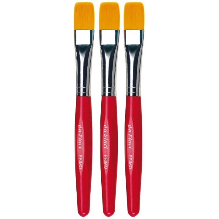 da Vinci PRIMO Preschool Brush, Synthetic, Tempera, Flat, Series 354R, Size 12, Pack of 3