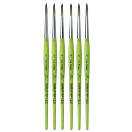 da Vinci FIT Synthetics Student Brush, Synthetic, Acrylic & Tempera, Round, Series 373, Size 6, Pack of 6