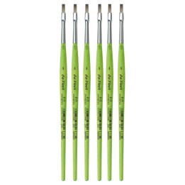 da Vinci FIT Synthetics Student Brush, Synthetic, Acrylic & Tempera, Flat, Series 374, Size 4, Pack of 6
