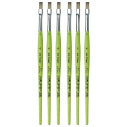 da Vinci FIT Synthetics Student Brush, Synthetic, Acrylic & Tempera, Flat, Series 374, Size 6, Pack of 6